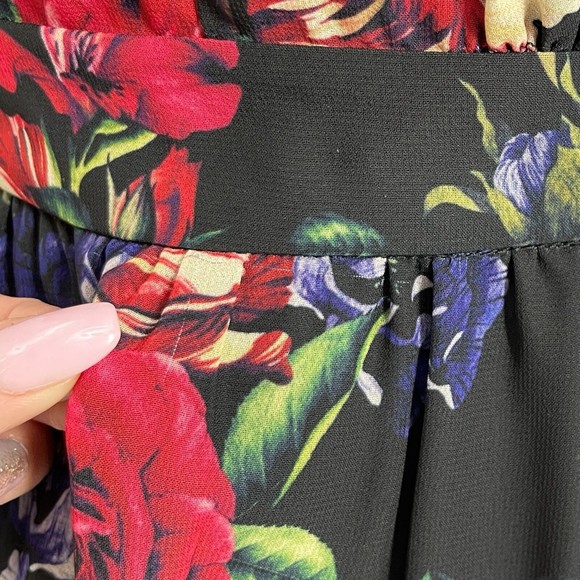 Modcloth Womens Flaunts And Needs Rose Floral Print Chiffon Sleeveless Dress S - Picture 13 of 14